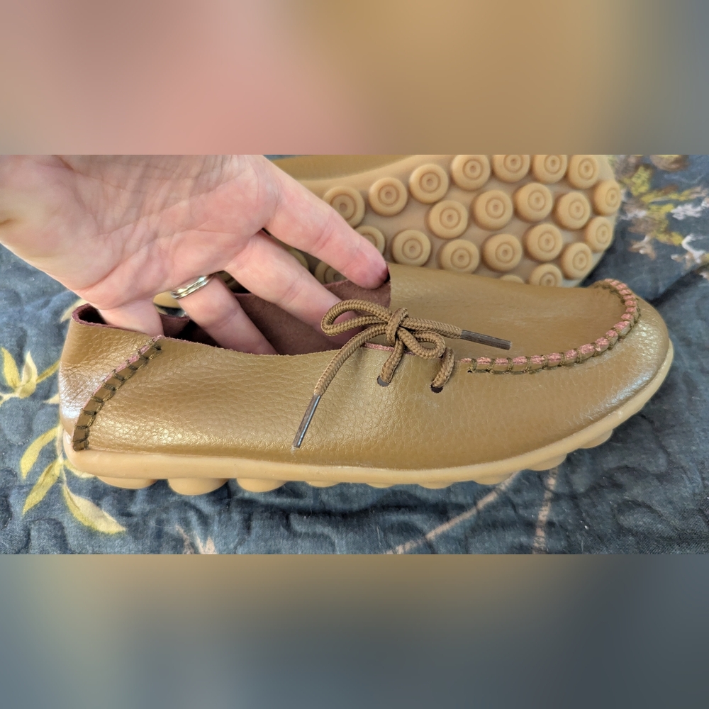 Stylish Tan Leather Loafers for Women